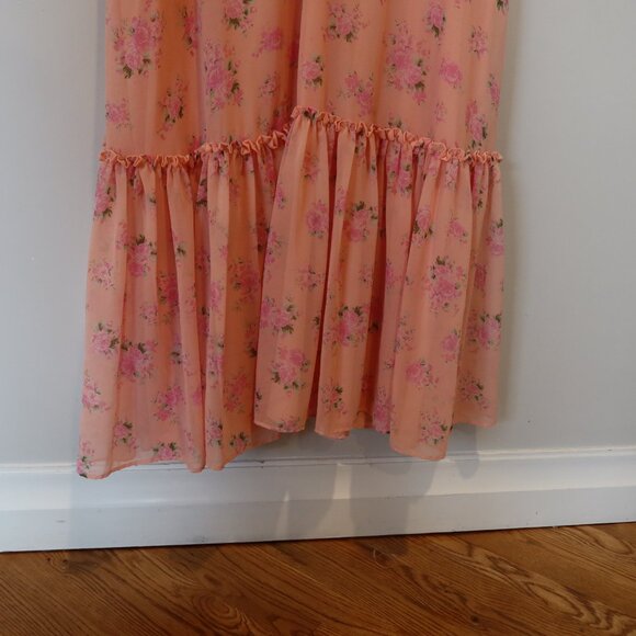 LoveShackFancy Target pink Floral Ruffle Midi Dress 18 Cottagecore romantic milk - Picture 5 of 8